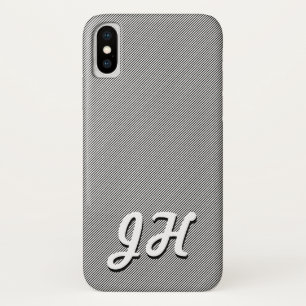 Case-Mate iPhone Case Bandes minces en noir et blanc Initiales retro-s