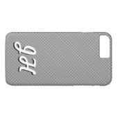 Coques Case-Mate iPhone Bandes minces en noir et blanc | Initiales retro-s (Dos (Horizontal))