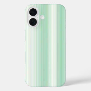 Coques iPhone 16 Bandes Minty - Vert clair pastel Minimaliste