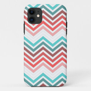 Coques Pour iPhone Bandes modernes, branchées et colorées en chevron 