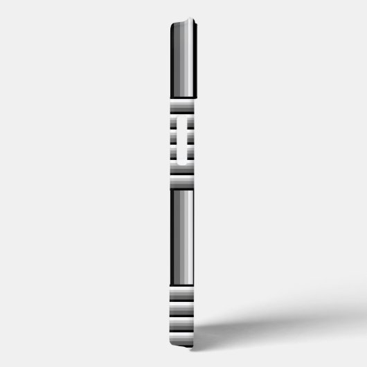 Coques Case-Mate iPhone Bandes modernes en noir, blanc et gris - Monogramm (Verso / Droite)