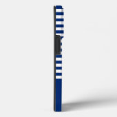 Coques Case-Mate iPhone Bandes Nautiques+Navires Roue Bleu+Blanc (Verso / Droite)
