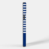 Coques Case-Mate iPhone Bandes Nautiques+Navires Roue Bleu+Blanc (Verso / Droite)