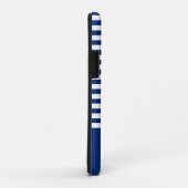 Coques Case-Mate iPhone Bandes Nautiques+Navires Roue Bleu+Blanc (Dos/Droite)