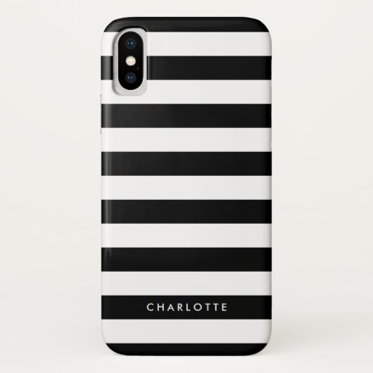 Coques Case-Mate iPhone Bandes noir et blanc personnalisées (Dos)