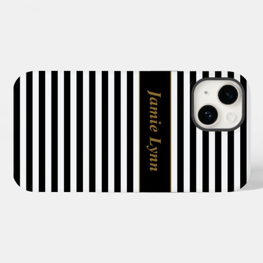 Coques Case-Mate iPhone Bandes noires/blanches (Verso (horizontal))