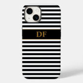 Coques Case-Mate iPhone Bandes noires/blanches monogrammes (Verso)