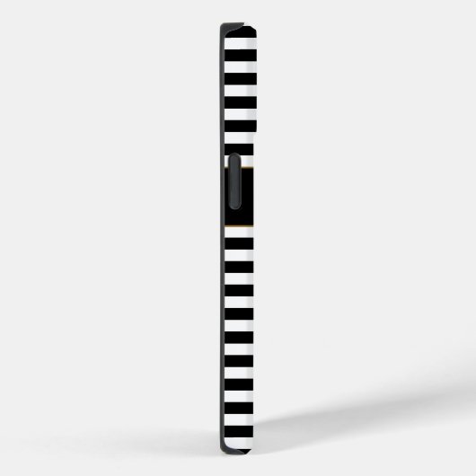 Coques Case-Mate iPhone Bandes noires/blanches monogrammes (Verso / Droite)