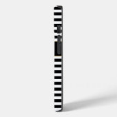Coques Case-Mate iPhone Bandes noires/blanches monogrammes (Verso / Gauche)