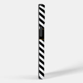 Coques Case-Mate iPhone Bandes noires/blanches monogrammes (Verso / Droite)