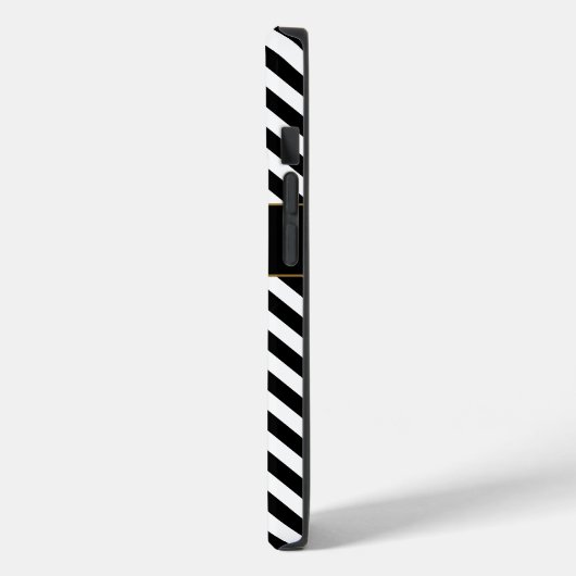 Coques Case-Mate iPhone Bandes noires/blanches monogrammes (Verso / Gauche)