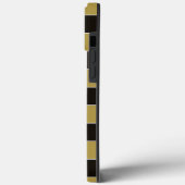 Coques Case-Mate iPhone Bandes noires, dorées et blanches (Verso / Gauche)
