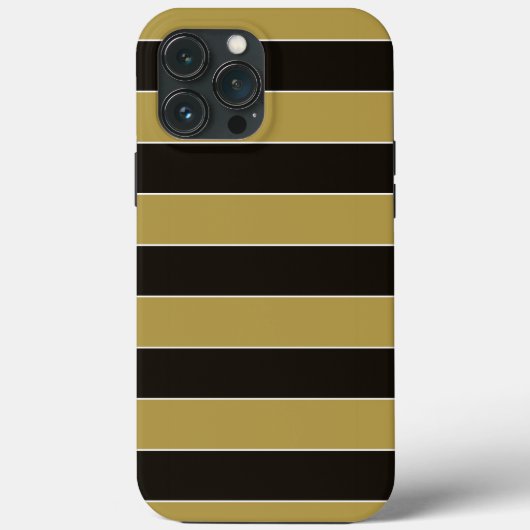 Coques Case-Mate iPhone Bandes noires, dorées et blanches (Verso)