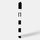 Coques Case-Mate iPhone Bandes noires et blanches chics avec Monogramme or (Verso / Droite)