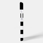 Coques Case-Mate iPhone Bandes noires et blanches chics avec Monogramme or (Verso / Gauche)