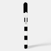 Coques Case-Mate iPhone Bandes noires et blanches chics avec Monogramme or (Verso / Gauche)