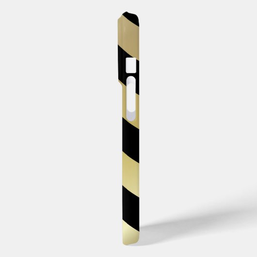 Coques Case-Mate iPhone Bandes noires et or | Monogramme (Verso / Gauche)
