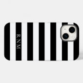Coques Case-Mate iPhone Bandes noires profondes Nom ou monogramme iPhone 1 (Verso (horizontal))