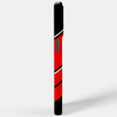 Coques Case-Mate iPhone Bandes Noires, Rouges Et Blanches - Votre Nom Modè (Verso / Droite)