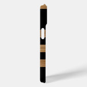 Coques Case-Mate iPhone Bandes noires sur bois avec nom et initiale (Verso / Droite)