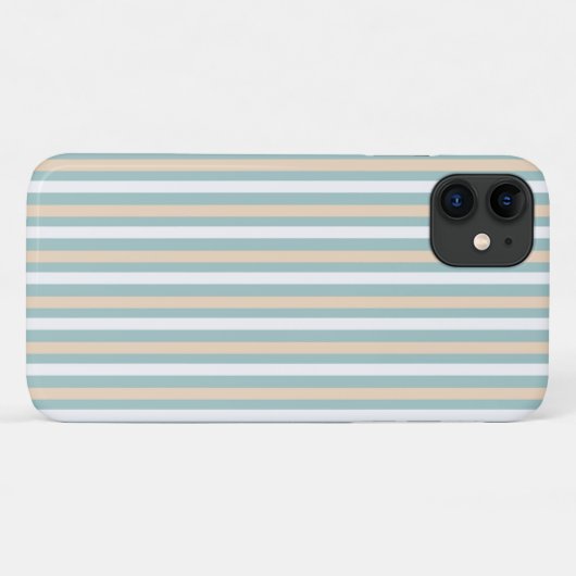 Coques Case-Mate iPhone Bandes pastel bleues, blanches et bleues (Dos (Horizontal))