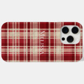 Coques Case-Mate iPhone Bandes Plaid Crème Rouge (Verso (horizontal))