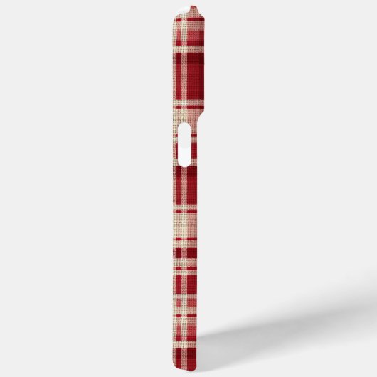 Coques Case-Mate iPhone Bandes Plaid Crème Rouge (Verso / Droite)
