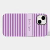 Coques Case-Mate iPhone Bandes pourpres du nom personnalisé (Verso (horizontal))