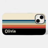Coques Case-Mate iPhone Bandes rétro de nom personnalisées (Verso (horizontal))