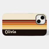 Coques Case-Mate iPhone Bandes rétro de nom personnalisées (Verso (horizontal))