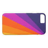 Coques Case-Mate iPhone Bandes rétro en diagonale violette et orange (Dos (Horizontal))