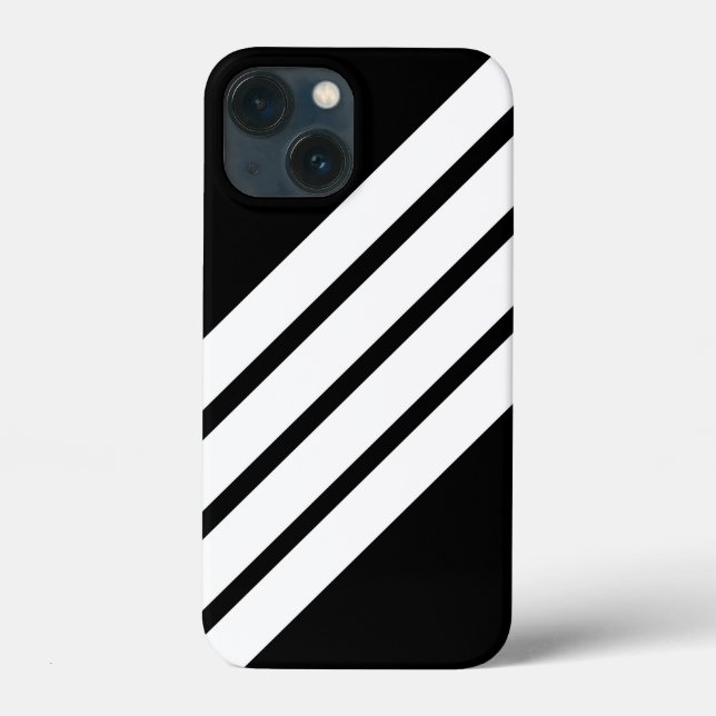 Coques Case-Mate iPhone Bandes rétro en noir et blanc (Verso)