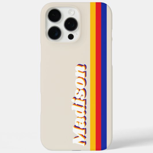 Coques Case-Mate iPhone Bandes rétro Monogrammes (Verso)