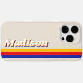 Coques Case-Mate iPhone Bandes rétro Monogrammes (Verso (horizontal))