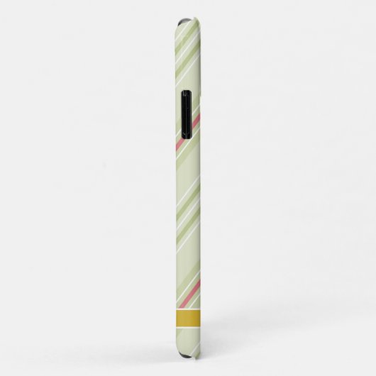 Coques Case-Mate iPhone Bandes rétro simples l Initial l Vert (Dos/Droite)