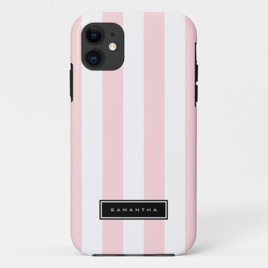 Coques Case-Mate iPhone Bandes roses et blanches (Dos)