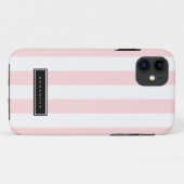 Coques Case-Mate iPhone Bandes roses et blanches (Dos (Horizontal))