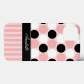 Coques Case-Mate iPhone Bandes roses et grands points (Verso (horizontal))