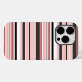 Coques Case-Mate iPhone Bandes roses gris mignonnes (Verso (horizontal))