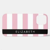 Coques Case-Mate iPhone Bandes Roses, Motif Gratté, Lignes, Votre Nom (Verso (horizontal))