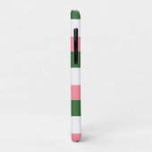 Coques Case-Mate iPhone Bandes roses, vertes et blanches (Dos/Gauche)
