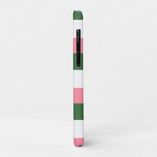 Coques Case-Mate iPhone Bandes roses, vertes et blanches (Dos/Gauche)