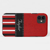 Coques Case-Mate iPhone Bandes rouges et noires (Dos (Horizontal))
