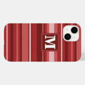 Coques Case-Mate iPhone Bandes rouges monogrammes (Verso (horizontal))