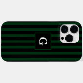 Coques Case-Mate iPhone Bandes simples noires et vert foncé (Verso (horizontal))