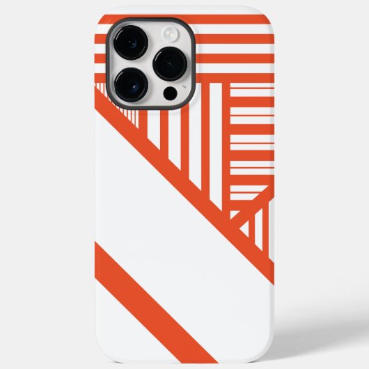 Coques Case-Mate iPhone Bandes triangulaires - Orange et Blanc (Verso)