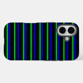Coques Case-Mate iPhone Bandes vertes bleu noir (Verso (horizontal))