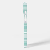 Coques Case-Mate iPhone Bandes vertes de menthe monogramme (Verso / Gauche)