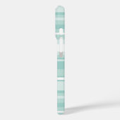 Coques Case-Mate iPhone Bandes vertes de menthe monogramme (Verso / Gauche)