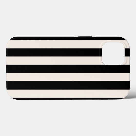 Coques Case-Mate iPhone Bandes Verticales Noir Et Crème Blanc Gratté (Verso (horizontal))